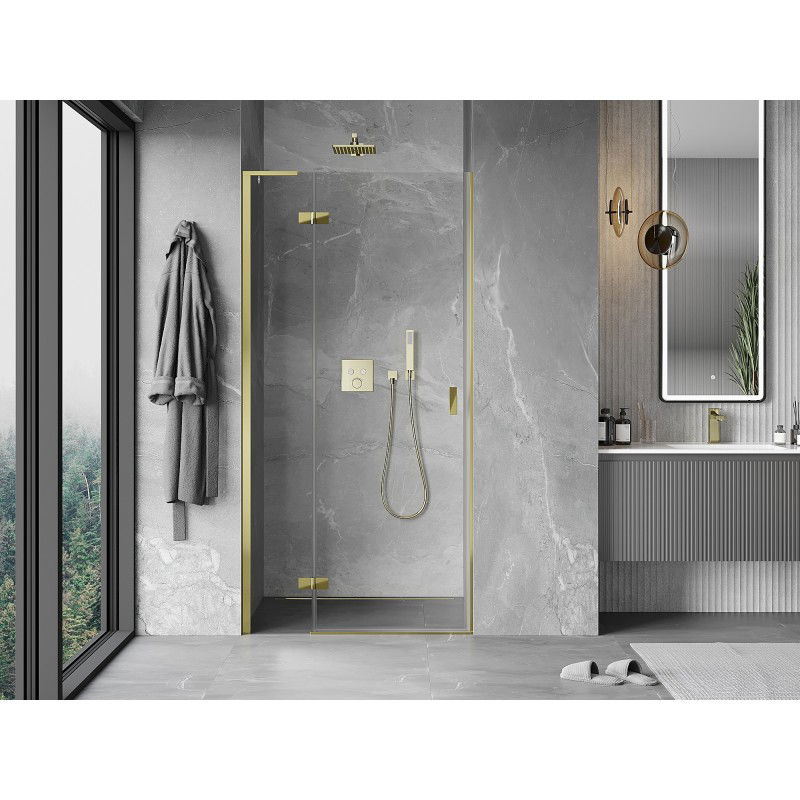 Mexen Mist-H L Left Hinged Shower Door 70 cm, Transparent, Gold - 8A5L-070-000-50-00-L