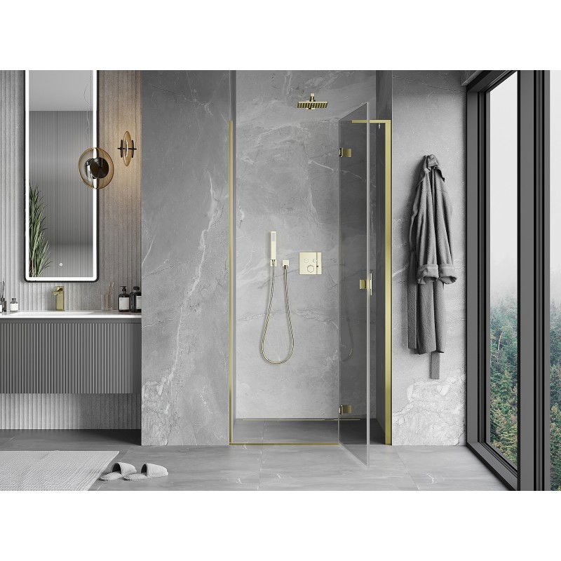 Mexen Mist-H L Shower Door Right Hinged 80 cm, Transparent, Gold - 8A5L-080-000-50-00-P