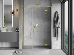 Mexen Mist-H L Right-Handed Shower Door 120 cm, Transparent, Gold - 8A5L-120-001-50-00-P