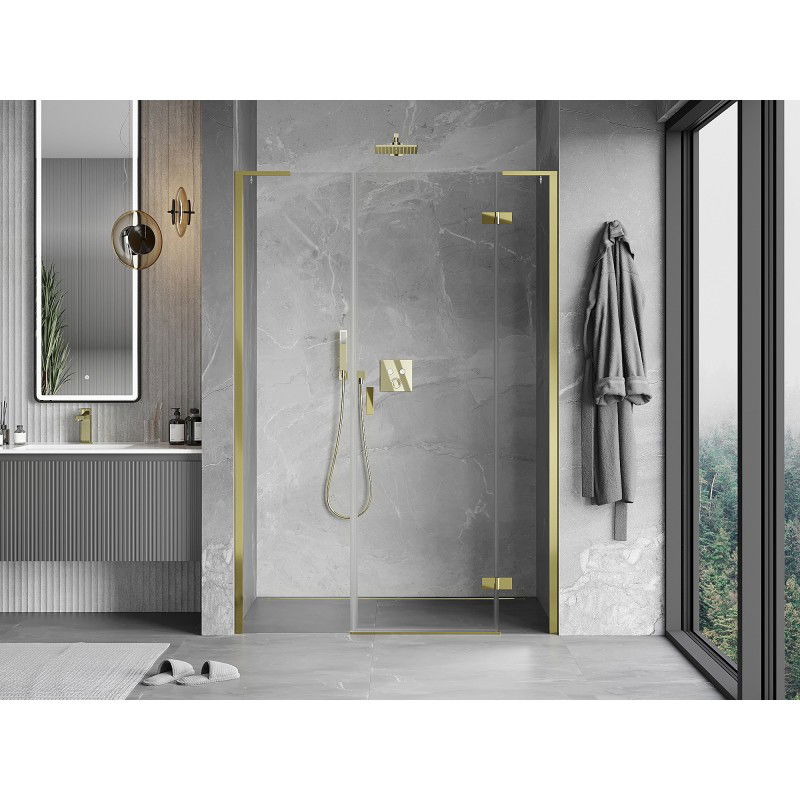 Mexen Mist-H L right-hinged shower door 125 cm, transparent, gold - 8A5L-125-001-50-00-P