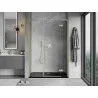 Mexen Mist-H L right hinged shower door 120 cm, transparent, brushed gold - 8A5L-120-001-55-00-P