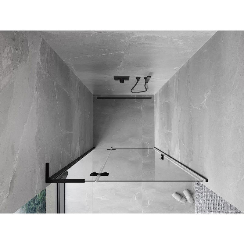 Mexen Mist-H L shower doors hinged left 115 cm, transparent, black - 8A5L-115-000-70-00-L