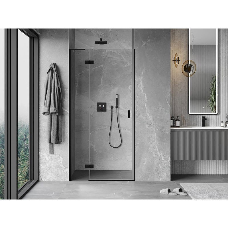 Mexen Mist-H L shower doors hinged left 115 cm, transparent, black - 8A5L-115-000-70-00-L