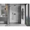 Mexen Mist-H L Right-Swing Shower Door 120 cm, Transparent, Black - 8A5L-120-001-70-00-P