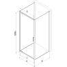 Mexen Exo-BR 3S 3-wall shower cabin, swing 80 x 70 cm, transparent, chrome - 8181-080-070-01-00-3S
