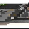 Mexen Matias 1.5-compartment granite sink with a drip tray and kitchen mixer tap Rita, Grey - 6502-71-670300-50