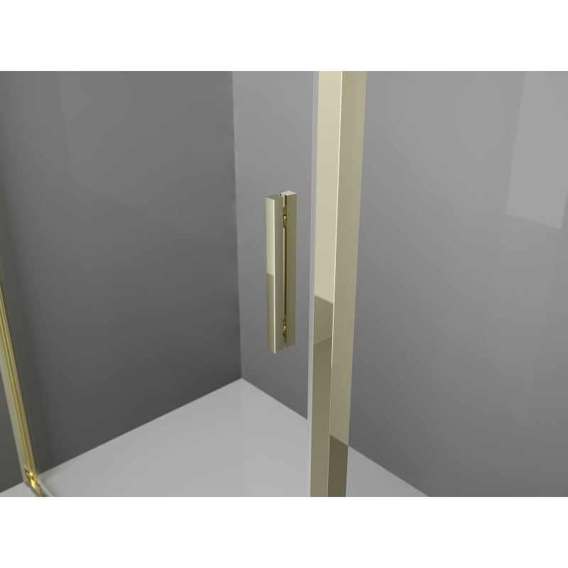 Mexen Exo-3S 3-wall shower cabin with hinged doors 80 x 100 cm, transparent, gold - 8181-080-100-50-00-3S