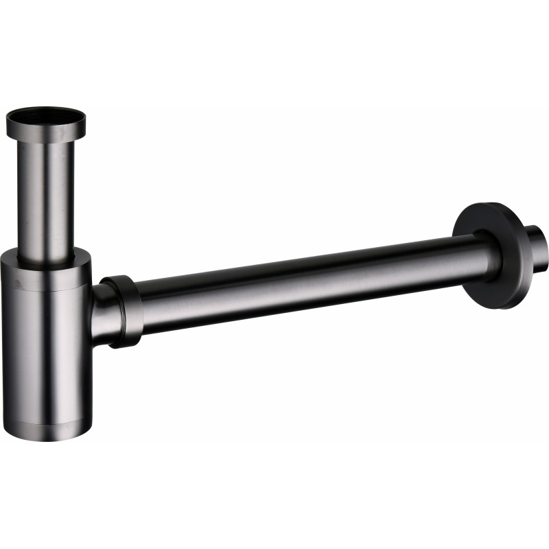 Mexen round semi-siphon for washbasin, brushed gun gray - 79950-66