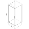 Mexen Exo-BR 3S 3-wall hinged shower cabin 80 x 75 cm, transparent, black - 8181-080-075-70-00-3S