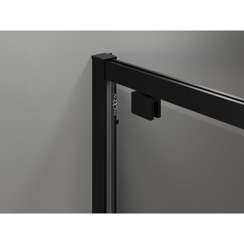 Mexen Exo-BR 3S 3-sided hinged shower cabin 75 x 90 cm, transparent, black - 8181-075-090-70-00-3S