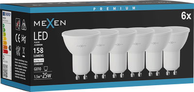 Mexen Nova 6x LED Bulb GU10, 1.5W, Neutral - 4000K, 158 lm - L107-GU10-0140-01x06