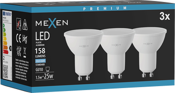 Mexen Nova 3x LED Bulb GU10, 1.5W, Cool - 6500K, 158 lm - L107-GU10-0165-01x03