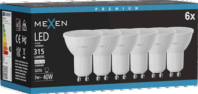 Mexen Nova 6x LED Bulb GU10, 3W, Neutral - 4000K, 315 lm - L107-GU10-0340-01x06