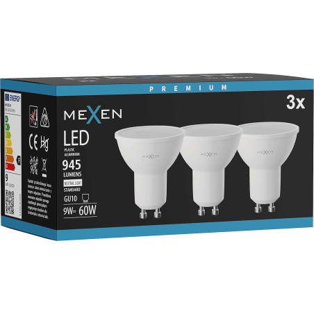 Mexen Nova 3x LED Bulb GU10, 9W, Neutral - 4000K, 945 lm - L108-GU10-0940-01x03
