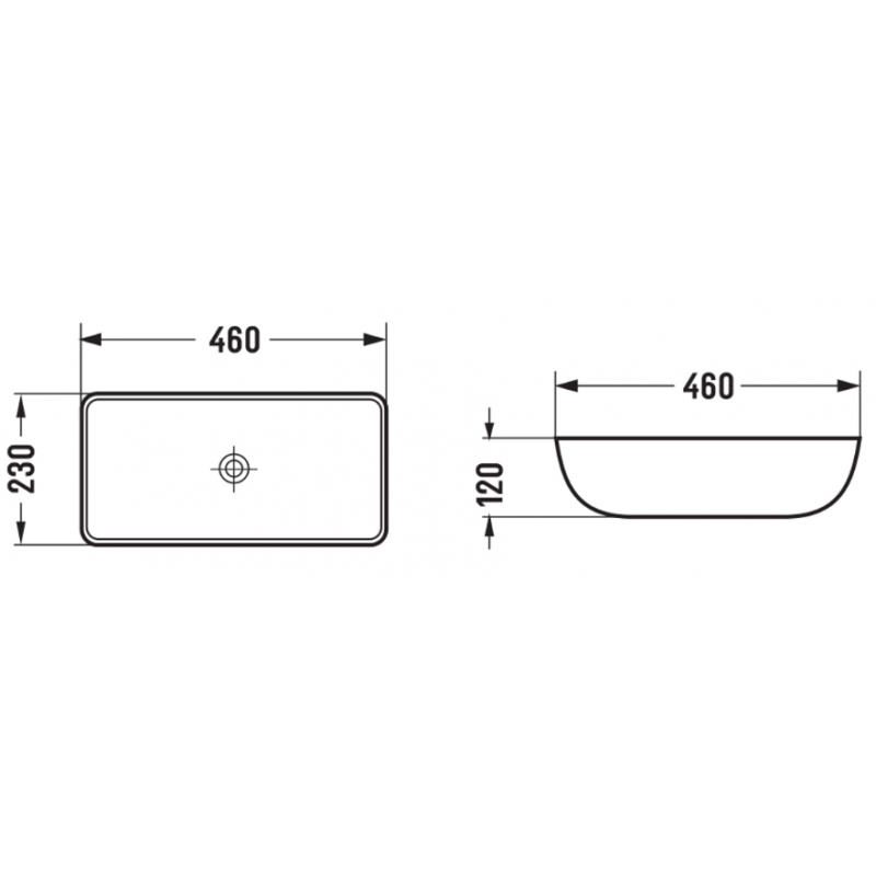 Mexen Klara countertop washbasin 46 x 23 cm, matte black - 21564685