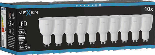 Mexen Nova 10x LED Bulb GU10, 12W, Neutral - 4000K, 1260 lm - L108-GU10-1240-01x10