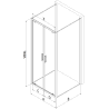 Mexen Exo-3S 3-wall hinged shower cabin 90 x 90 cm, transparent, gold - 8182-090-090-50-00-3S