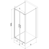 Mexen Exo-BR Duo 3S 3-wall hinged shower enclosure 110 x 100 cm, transparent, gold - 8182-110-100-50-00-3S