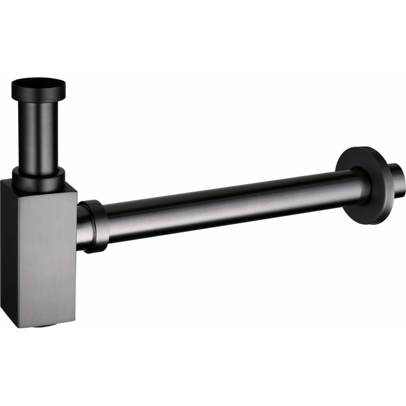 Mexen square washbasin semi-siphon, brushed gun gray - 79960-66