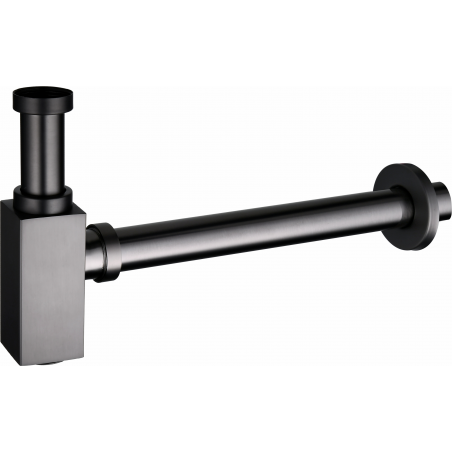 Mexen square washbasin semi-siphon, brushed gun gray - 79960-66