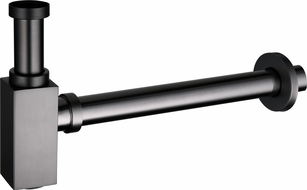 Mexen square washbasin semi-siphon, brushed gun gray - 79960-66