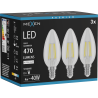 Mexen Vintis 3x LED Filament Bulb E14, C35, 4W, Neutral - 4000K, 470 lm, clear - L154-E14-0427-00x03 - L154-E14-0440-00x03