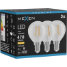 Mexen Vintis 3x LED Filament Bulb E14, G45, 4W, Warm - 2700K, 470 lm, clear - L156-E14-0427-00x03