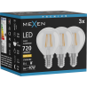 Mexen Vintis 3x LED Filament Bulb E14, G45, 6W, Warm - 2700K, 720 lm, clear - L156-E14-0627-00x03