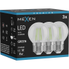 Mexen Vintis 3x LED Filament Bulb E27, G45, 4W, 55 lm, green - L156-E27-04XX-46x03