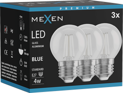 Mexen Vintis 3x LED Filament Bulb E27, G45, 4W, 55 lm, blue - L156-E27-04XX-47x03