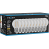Mexen Vintis 10x LED Filament Bulb E27, G45, 2W, Warm - 2700K, 240 lm, clear - L156-E14-0227-00x10 - L156-E27-0227-00x10