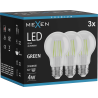 Mexen Vintis 3x LED Filament Bulb E27, A60, 4W, 55 lm, green - L150-E27-04XX-46x03