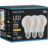 Mexen Vintis 3x Filament LED Bulb E27, A60, 6W, Warm - 2200K, 720 lm, clear - L150-E27-0622-00x03