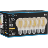 Mexen Vintis 6x LED Filament Bulb E27, A60, 6W, Warm - 2200K, 600 lm, amber - L150-E27-0622-50x06