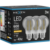 Mexen Vintis 3x LED filament bulb E27, A60, 8W, Warm - 2200K, 600 lm, smoke - L150-E27-0822-70x03