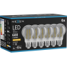 Mexen Vintis 6x LED Filament Bulb E27, A60, 8W, Warm - 2200K, 600 lm, smoke - L150-E27-0822-70x06