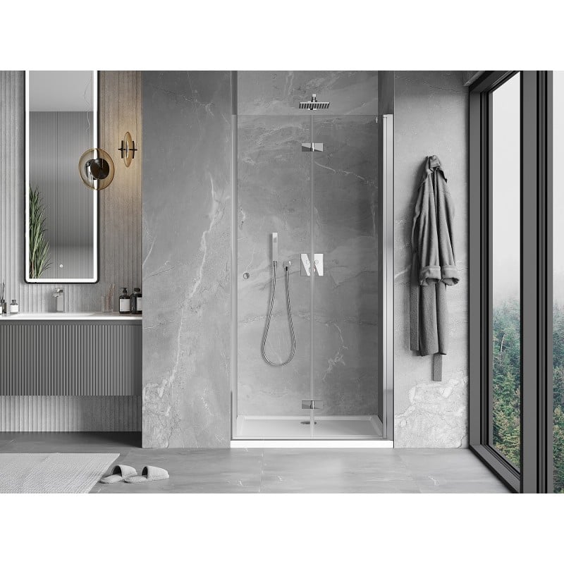Mexen Mist-F folding shower door right 70 cm, transparent, chrome - 8A6-070-000-01-00-P