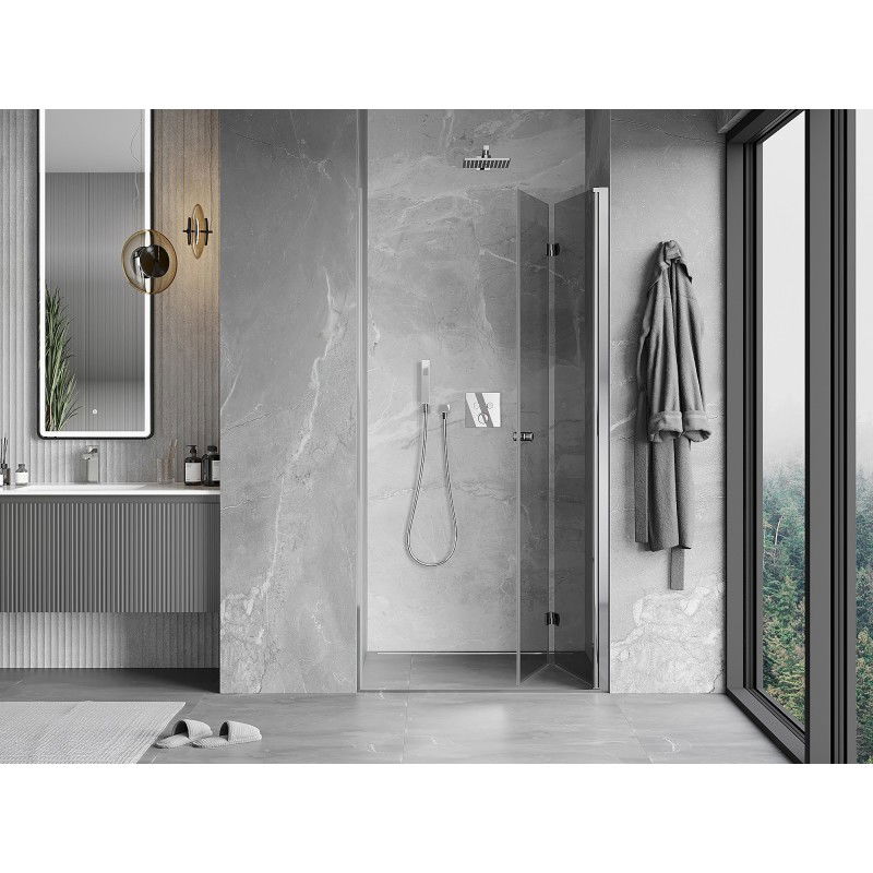 Mexen Mist-F 105 cm Foldable Right Shower Door, Transparent, Chrome - 8A6-105-000-01-00-P