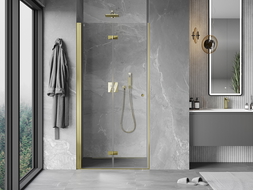 Mexen Mist-F 60 cm Left Folding Shower Door, Transparent, Gold - 8A6-060-000-50-00-L