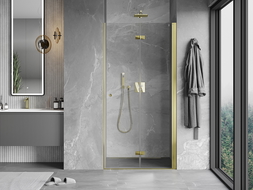 Mexen Mist-F folding shower door right 75 cm, transparent, gold - 8A6-075-000-50-00-P