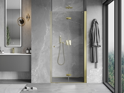 Mexen Mist-F folding shower door right 80 cm, transparent, gold - 8A6-080-000-50-00-P