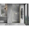 Mexen Mist-F 70 cm Right Folding Shower Door, Transparent, Brushed Gold - 8A6-070-000-55-00-P