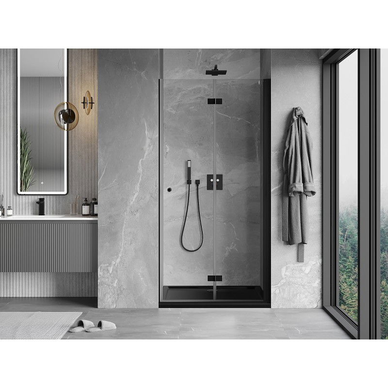 Mexen Mist-F shower door foldable right 90 cm, transparent, black - 8A6-090-000-70-00-P