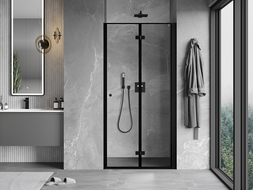 Mexen Mist-F folding shower doors right 100 cm, black frame, black - 8A6-100-000-70-70-P