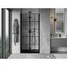 Mexen Mist-F foldable left shower door 75 cm, black grid, black - 8A6-075-000-70-77-L