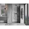 Mexen Mist-F folding shower door right 85 cm, black grid, black - 8A6-085-000-70-77-P