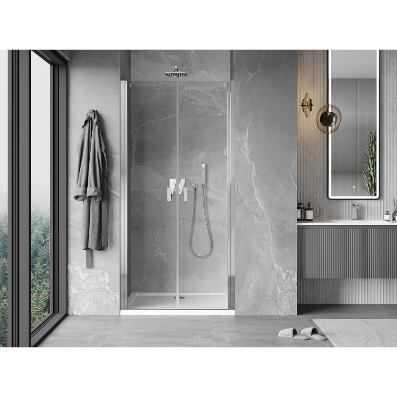 Mexen Mist 85 cm Pivot Shower Door, Transparent, Chrome - 8A7-085-000-01-00