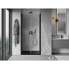 Mexen Mist 85 cm Hinged Shower Door, Transparent, Black - 8A7-085-000-70-00