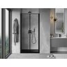 Mexen Mist 70 cm pivot shower door, black frame, black - 8A7-070-000-70-70