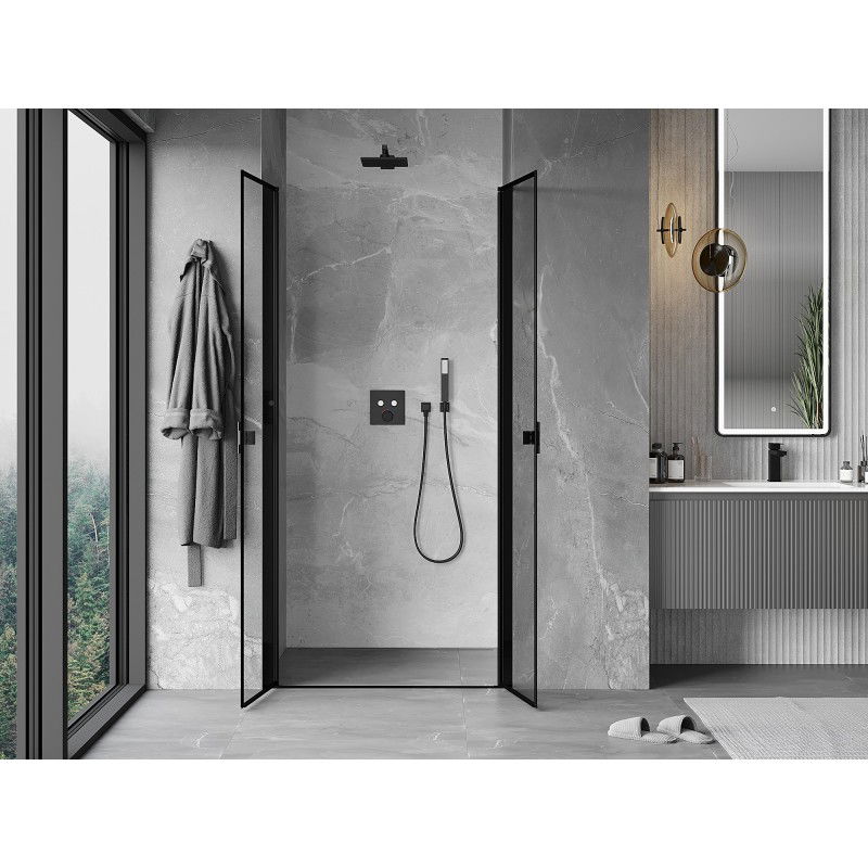 Mexen Mist shower door swing 85 cm, black frame, black - 8A7-085-000-70-70